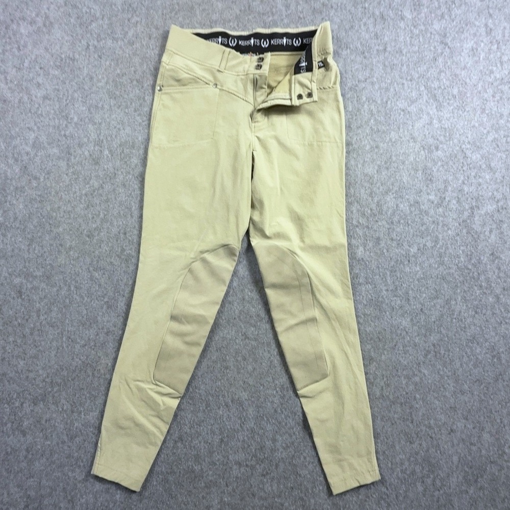 Kerrits Riding Breeches Women Medium Tan Knee Patch Equestrian Pants